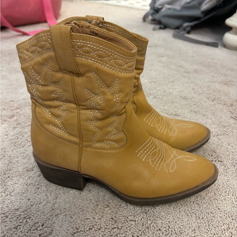 Free People Vegan Ranch Boots in Caramel